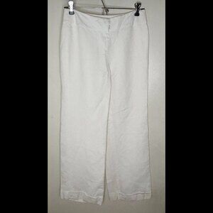 ANN TAYLOR LOFT PETITES White Slim LAURA Trousers Dress Pants Slacks Sz 0P NWOT